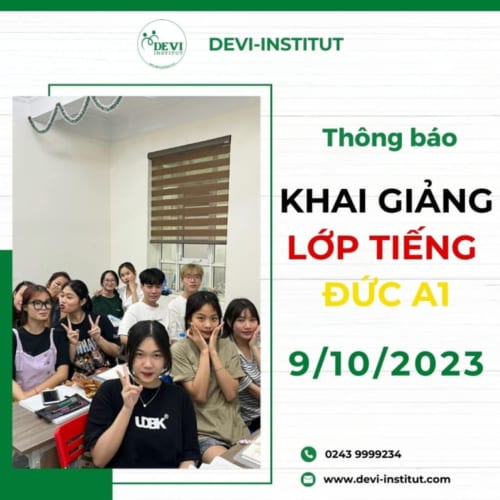 THÔNG BÁO KHAI GIẢNG LỚP TIẾNG ĐỨC A1 NGÀY 09/10/2023