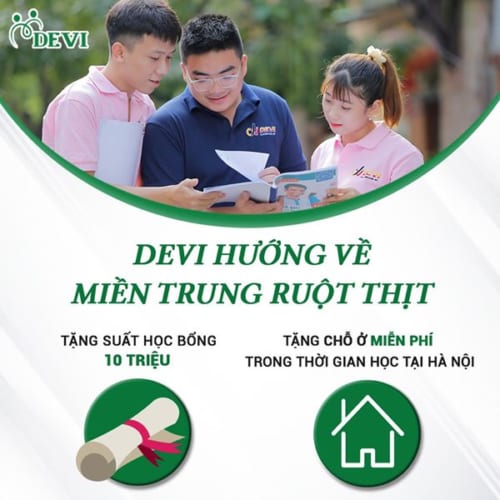 DEVI hướng về miền Trung ruột thịt: Tặng học bổng 10 triệu và chỗ ở miễn phí cho học viên
